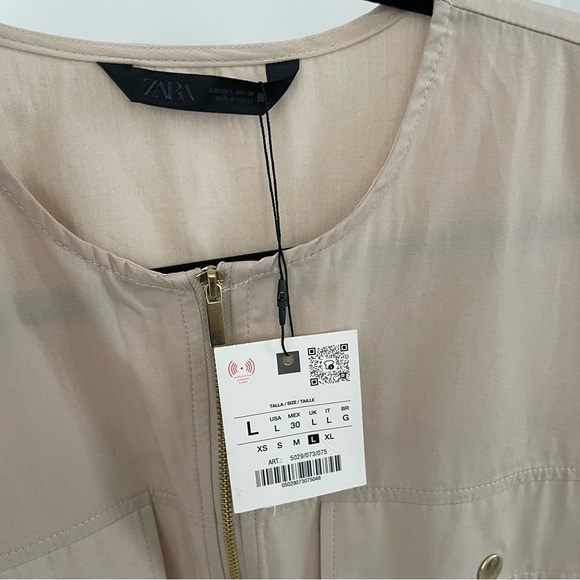 NWT Zara Combination Poplin Dress Size Large Quiet Luxury.      21 - Picture 5 of 9